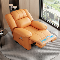 Fauteuil inclinable moderne FlameGlow G03 avec télécommande, repose-pieds extensible, support lombaire gonflable, tissu et métal réglables