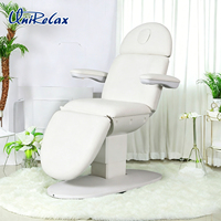 Table de massage électrique de luxe moderne en cuir PU, pliable, avec accoudoirs, pour salon de beauté, avec mousse haute densité, 3/4 moteurs, offre spéciale
