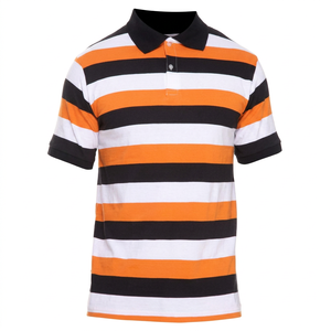 Chemise décontractée à rayures pour homme - Tissu jersey respirant grande taille - Product Image 1