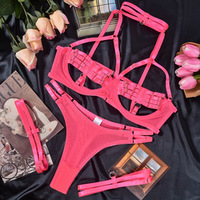 Sous-vêtements exotiques pour femmes pour la saint-valentin dentelle jarretière sangle Lingerie ruban épissage col broderie/appliques