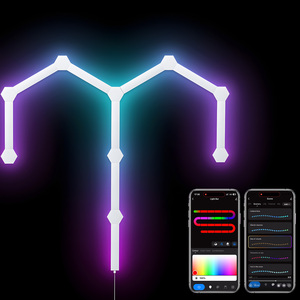 Iluminación LED de diseño moderno para dormitorio, aplicación de música, juegos de ritmo, voz y Control remoto, tonos blancos y negros, decoración de habitación DIY - Product Image 1