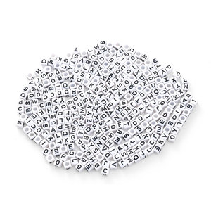 500 <span class=keywords><strong>g</strong></span>/bolsa DIY fabricación de joyas cuentas de letras en inglés cubos y cuentas ovaladas acrílico plástico Lucite para diseño creativo - Product Image 6