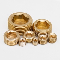 Bouchon à six pans creux en laiton tout cuivre raccord de tuyau fileté métrique haute pression en pouces dans les tailles 1/8 \ "1/4 \" 3/8 \ "1/2 \" 3/4 \ "1 \"