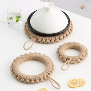 Sous-verres en rotin naturel faits à la main, rondes, tissées, sets de table et tapis de table pour cuisine et restaurant, fabriqués en corde de chanvre - Vente en gros - Product Image 3