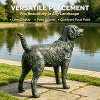 Statue de chien chasseur de fourrages en PRV, finition bronze antique, résistante au gel, pour décoration de jardin de villa de luxe