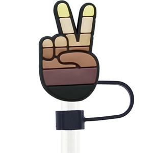 Oferta Especial: Tapones de Silicona Reutilizables de 10mm para Pajitas, Serie Chica Negra, con Cubierta Antipolvo, Accesorios para Bar - Product Image 6