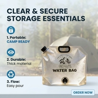 Sac à boisson portable de 5 L avec bec verseur, qualité alimentaire, pour la restauration sur mesure, en plastique