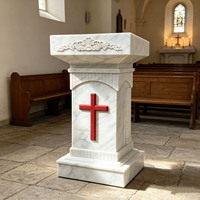 Lectern en marbre blanc sculpté, style européen, personnalisable, taille réelle, pour décoration de chapelle religieuse
