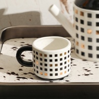 Théière en céramique de luxe 600ml et ensemble de tasses à thé fournitures de mariage de bar de table avec intérieur élégant pour café et thé