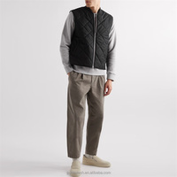 Gilet matelassé avec deux poches latérales pour homme, coupe-vent léger 95% laine