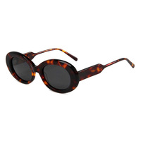 QSKY 23SA025 Lunettes de soleil polarisées en acétate rondes épaisses de haute qualité, fabriquées à la main, verres TAC UV400, logo personnalisé OEM