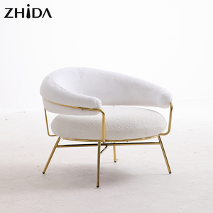 Fauteuil individuel de luxe unique OEM, fauteuil d'appoint de loisirs, fauteuil de salon, fauteuil de chambre à coucher, pieds en métal doré - Product Image 4