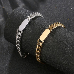 Conjunto de Joyería Personalizado con Grabado, Cadena Cubana de Acero Inoxidable Grueso con Baño de Oro de 18K, Pulsera y Collar - Product Image 2