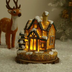 Ornamenti Natalizi in Resina Stile Europeo, Piccole <span class=keywords><strong>Case</strong></span> Luminose Creative, Micro Paesaggi per <span class=keywords><strong>Capodanno</strong></span> e Natale - Product Image 6