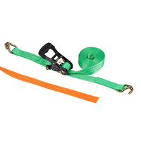 Sangle d'arrimage à cliquet en polyester robuste personnalisée OEM, rétractable automatiquement, avec crochets double-J, 1500daN WLL
