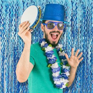 Iridescent Party Streamers Backdrop,Holographic Tinsel Foil Fringe Curtain for <strong>Mermaid</strong>/Frozen/Sea/Euphoria Party Decorations - Product Image 4