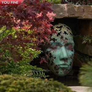 Youfine Custom Moderne Abstracte Bronzen Groot Figuur Gezicht Beeld Kunstbeeld <span class=keywords><strong>3d</strong></span> Bronzen Menselijk Hoofd Sculptuur Voor Muur - Product Image 3
