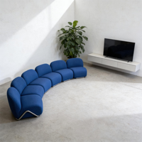 Canapé d'angle en tissu bleu royal, style moderne et créatif, pieds en acier inoxydable, disposition flexible, canapé de salon