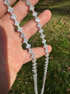 Collar de Cadena Baguette con Eslabones, Joyería de Regalo Unisex de Moda, Estilo Hip Hop Lujoso, Venta al por Mayor, Engaste de Bisel de 10.57-15.86 CT - Product Image 5