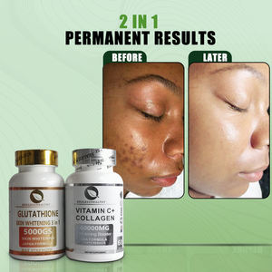 Set Voor Het Bleken Van De Huid Verheldert De Teint En Voedt De Huid Glutathion Vitamine C + Collageencapsules Oem - Product Image 2