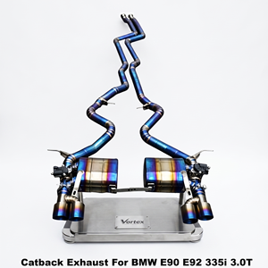 Système d'échappement Catback Valvetronic en titane bleu brûlé Vortex pour BMW E90 E92 335i 3.0T N54 N55, silencieux de course - Product Image 1