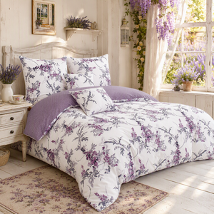 Juego de Ropa de Cama de Lujo con Diseño de Flores de Lavanda, Envío Directo desde la UE, Edredón de Algodón Wisteria 160x200 200x220cm, Almacén en Polonia - Product Image 6
