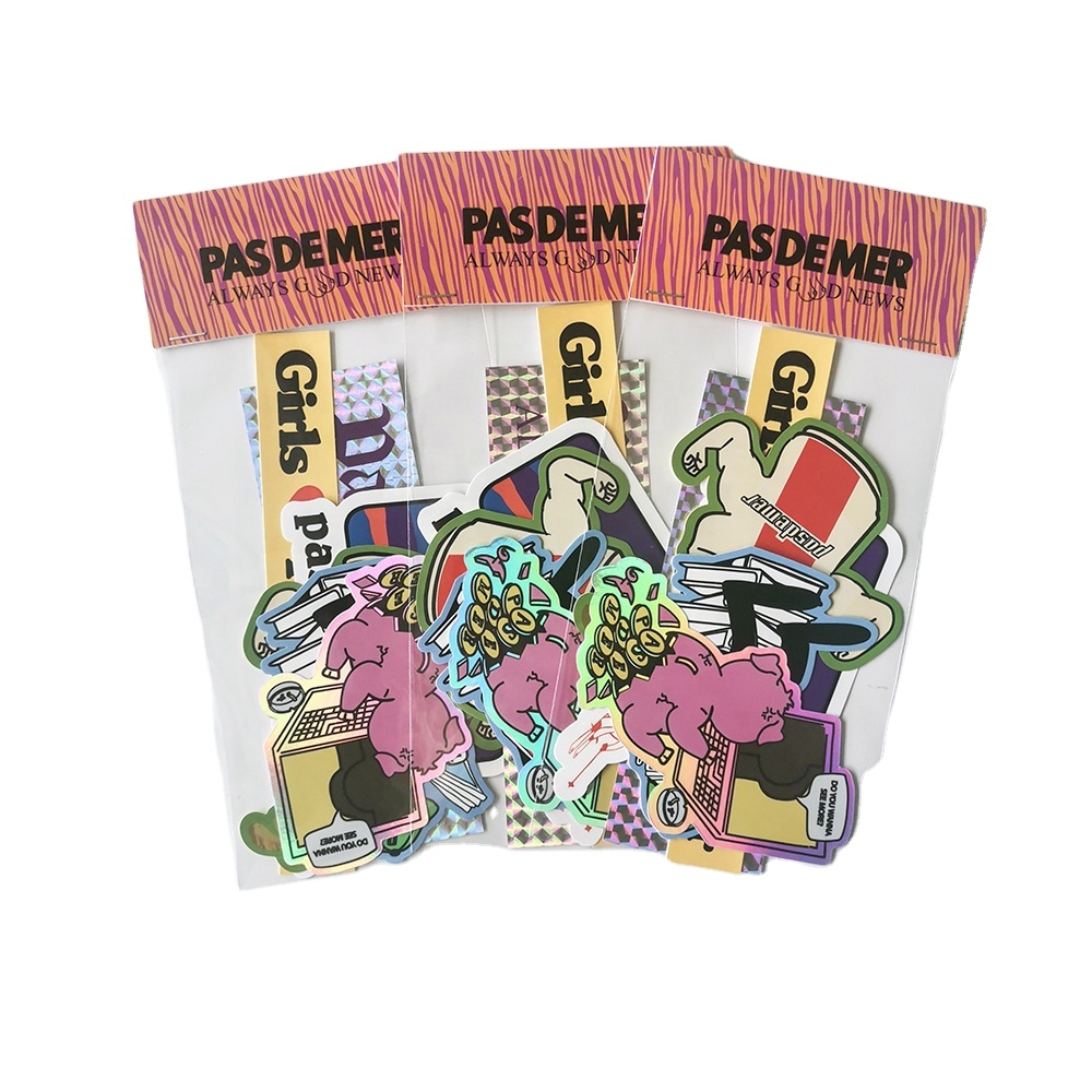 Waterproof Cartoon Custom Design Sticker Die Cut Stickers Personalized Logo Vinyl Hologram Sticker Pack