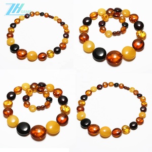 Collier d'ambre naturel à la cire d'abeille jaune sans huile de poulet optimisée de la mer Baltique Collier d'ambre vintage - Product Image 2