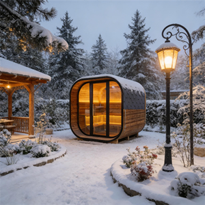 Sauna Tradicional de Vapor para Exteriores, de Madera de Abeto, Premium, Cuadrada, Negra, para 4-6 Personas - Product Image 2