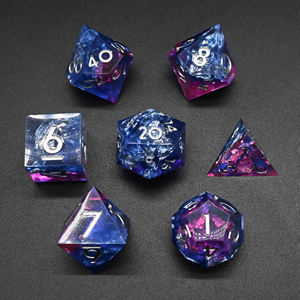 Jeu de dés polyédriques DND de 7 pièces, entièrement dorés, noirs brillants, pour <span class=keywords><strong>Dragon</strong></span> et Dungenous - Product Image 3