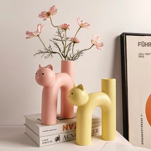 Wholesale Nordic Creative <strong>Cat</strong> Shape Ceramic <strong>Vase</strong> for Home Living Room Decoration - Product Image 4