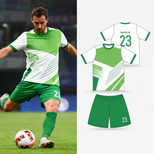 Nueva Camiseta de Fútbol Personalizada por Sublimación, Uniforme de Entrenamiento de Fútbol a la Moda, Pantalones Cortos Transpirables de Secado Rápido, Diseño de Cuello en V de Poliéster de Alta Calidad - Product Image 1