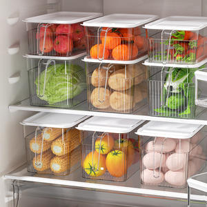 กล่องเก็บอาหารพลาสติกใสสีขาวทันสมัย พร้อมฝาปิดและหูจับ ผลิตด้วยวิธีฉีดขึ้นรูป สำหรับเก็บผักผลไม้ในตู้เย็น - Product Image 1