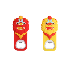Abridor de Botellas de Silicona con Diseño de Danza del <span class=keywords><strong>León</strong></span>, con Removedor de Tapas de Acero Inoxidable para Cerveza, Refrescos, Regalo para Fiestas, Gadget de Cocina - Product Image 2