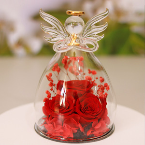 Nueva llegada eterna para siempre eternas <span class=keywords><strong>rosas</strong></span> preservesdas coloridas 3 piezas <span class=keywords><strong>rosas</strong></span> preservadas inmortales en cúpula de cristal de Ángel para el día de la madre - Product Image 3