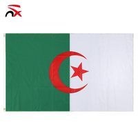 Nuoxin Logo personnalisé Impression numérique extérieure Drapeaux nationaux de l'Algérie Vente en gros Drapeau algérien en polyester 3x5