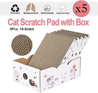 MEOW LOVE Arbre à chat et griffoir pour chien pliable et réglable à 4 niveaux, en carton ondulé, avec jouets