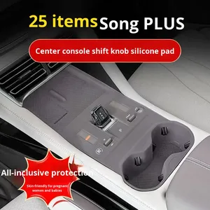 แผ่นซิลิโคนสำหรับคอนโซลกลางรถยนต์ BYD Song Plus DMI/EV ปี 2025 พร้อมที่ชาร์จไร้สายและแผ่นรองเกียร์ อุปกรณ์ตกแต่งภายในรถยนต์ - Product Image 4