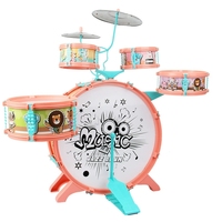 Wholesale Children Cartoon Jazz Drum Kit Simulation Percussion Drum Set With Chair Flexible Drum Sticks