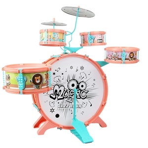 Wholesale Children Cartoon Jazz <b>Drum</b> Kit Simulation Percussion <b>Drum</b> Set With Chair Flexible <b>Drum</b> Sticks - Product Image 1