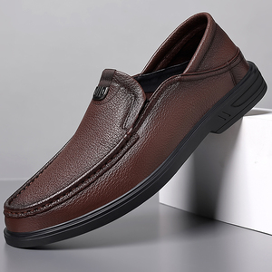 Nouvelle collection printemps, chaussures en peau de mouton pour hommes, chaussures décontractées à enfiler, chaussures en cuir véritable pour hommes d'âge moyen, mocassins à semelle souple - Product Image 4