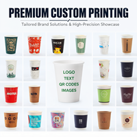 Vente en gros 4oz 8oz 10oz 12oz 16oz 20oz 22oz Tasse à café chaude en papier kraft jetable à double paroi avec logo imprimé personnalisé avec couvercle