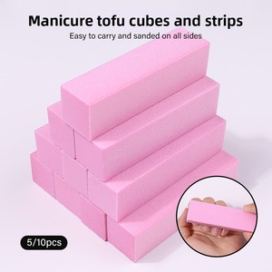 Bloc de ponçage pour ongles en forme de tofu rose, grain 180, tampon rectangulaire en EVA, outil de ponçage 4 faces pour le nail art et la manucure - Product Image 5