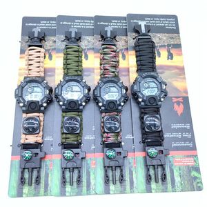 Orologio Multifunzione da Esterno con Acciarino, Fischietto e Bussola - Braccialetto Sportivo Impermeabile per Sopravvivenza Outdoor - Product Image 4