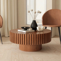 Table basse ronde moderne de luxe léger sur mesure 80 cm avec base unique, élégante pour salon, mobilier de maison, vente chaude à l'étranger