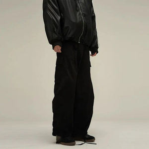 Pantalones cargo marrones de tamaño personalizado, pantalones de trabajo de lona de algodón de alta calidad con logotipo bordado multibolsillo, acabado desgastado adicional - Product Image 4