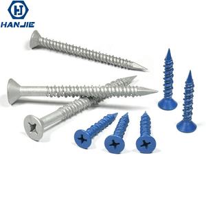 Vis à béton à filetage haut-bas à tête Phillips CSK à rainure encastrée en acier à maçonnerie en zinc bleu - Product Image 3