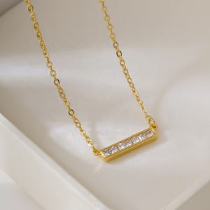 Collar de Barra Delicado con Diamantes de Latón Inspire <span class=keywords><strong>2026</strong></span>, con un Toque de Glamour, Joyería de Moda, Regalo para Mujer - Product Image 2