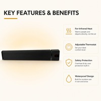Vente directe d'usine JHheatsup Nouveau chauffage industriel électrique extérieur 3200W Chauffage mural infrarouge lointain pour atelier