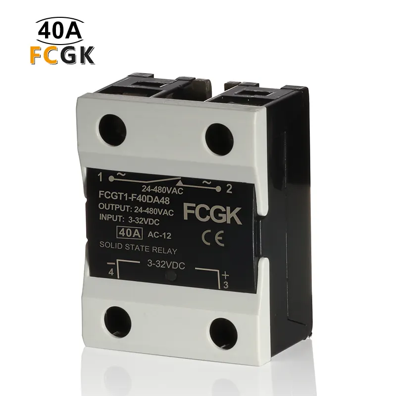 Ssr 40DA Din Heatsink Dc Ke Ac, Relay Keadaan Padat 40a 380vac Ssr Relay Dc Relay Keadaan Padat 220V Dc-ac Ssr-40da